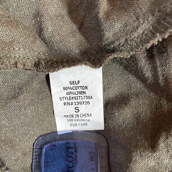 Honey Punch Womens Halter Small Olive Green Strapless Linen Blend Fringe Hippie - Picture 4 of 8